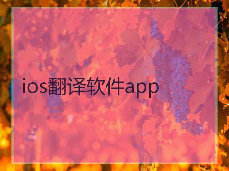 ios翻译软件app