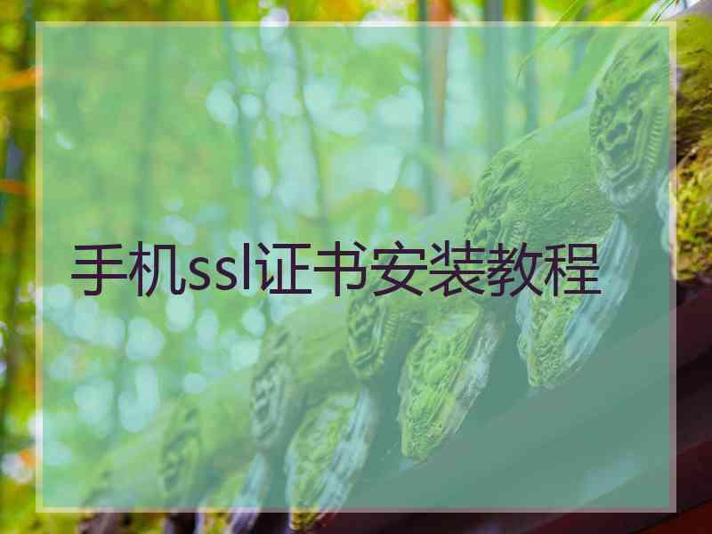 手机ssl证书安装教程