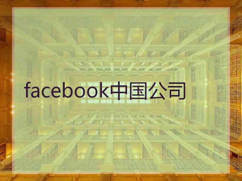 facebook中国公司