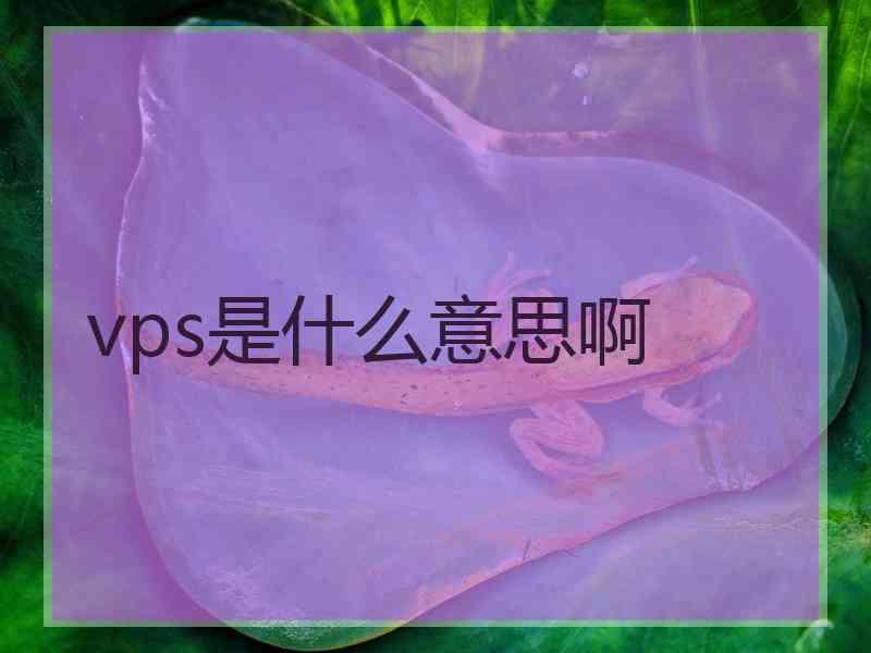 vps是什么意思啊