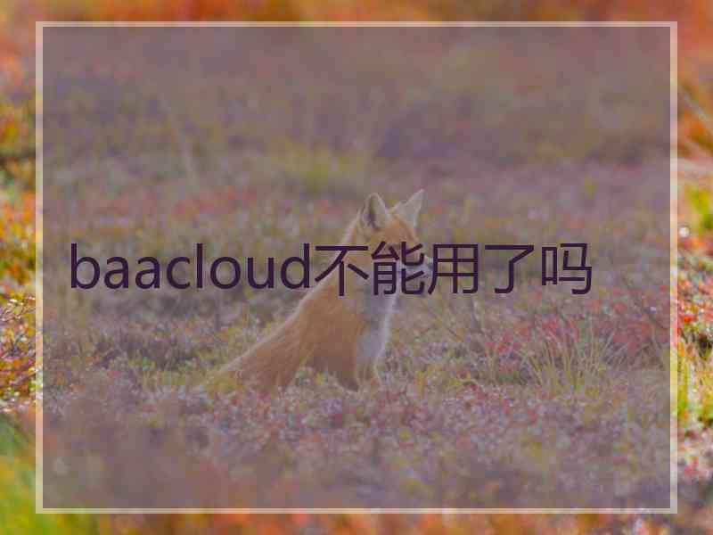 baacloud不能用了吗