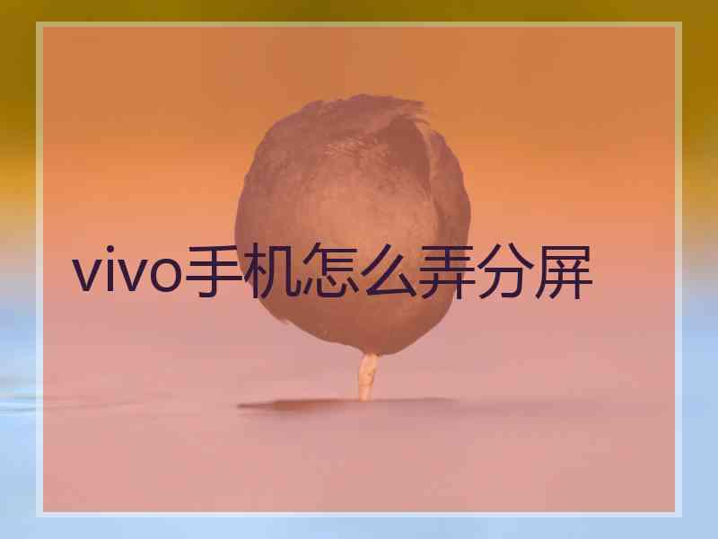 vivo手机怎么弄分屏