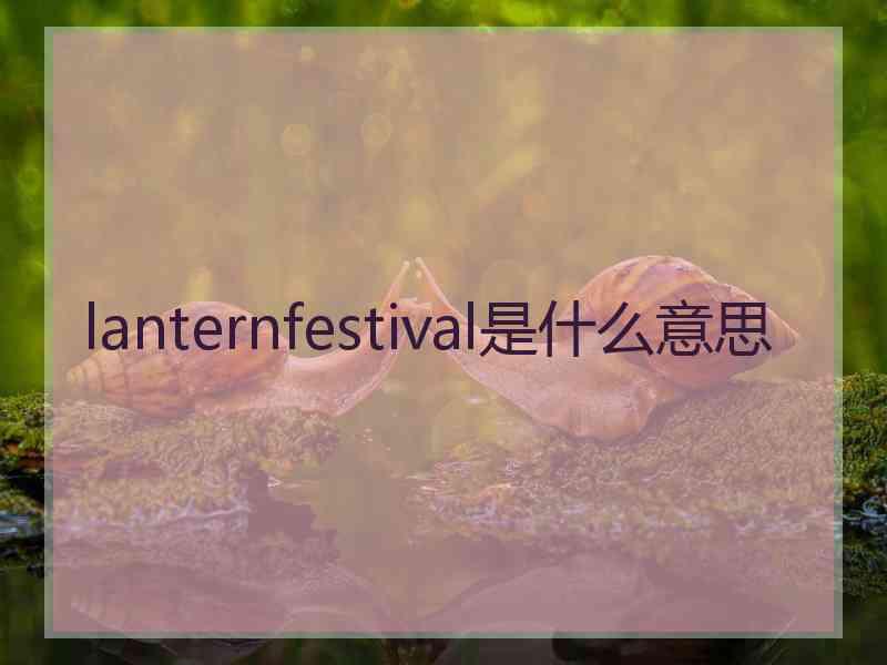 lanternfestival是什么意思