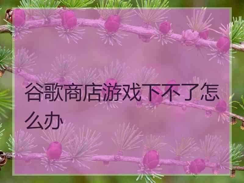 谷歌商店游戏下不了怎么办