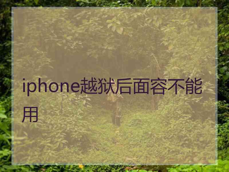 iphone越狱后面容不能用