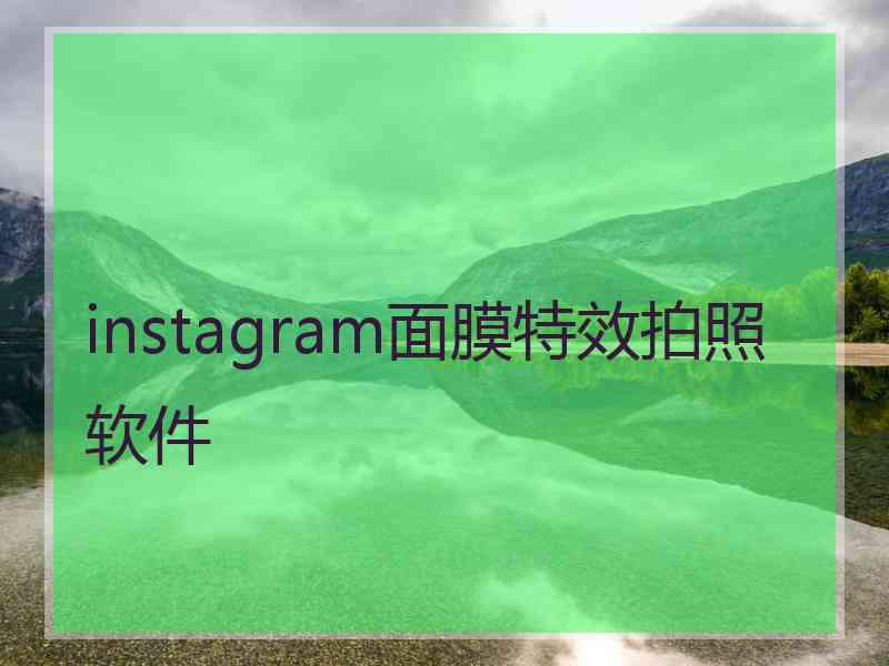 instagram面膜特效拍照软件