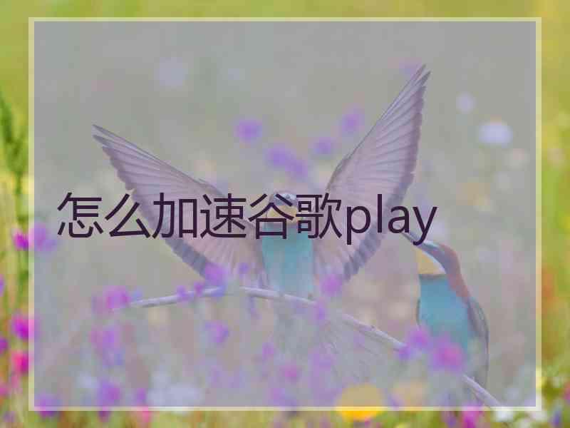 怎么加速谷歌play