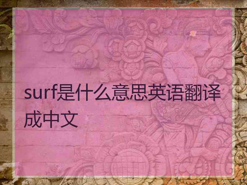 surf是什么意思英语翻译成中文