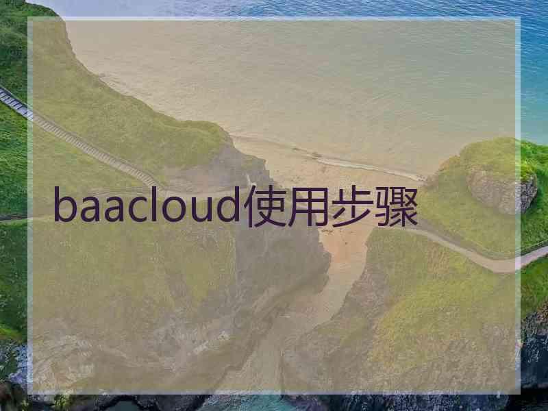 baacloud使用步骤